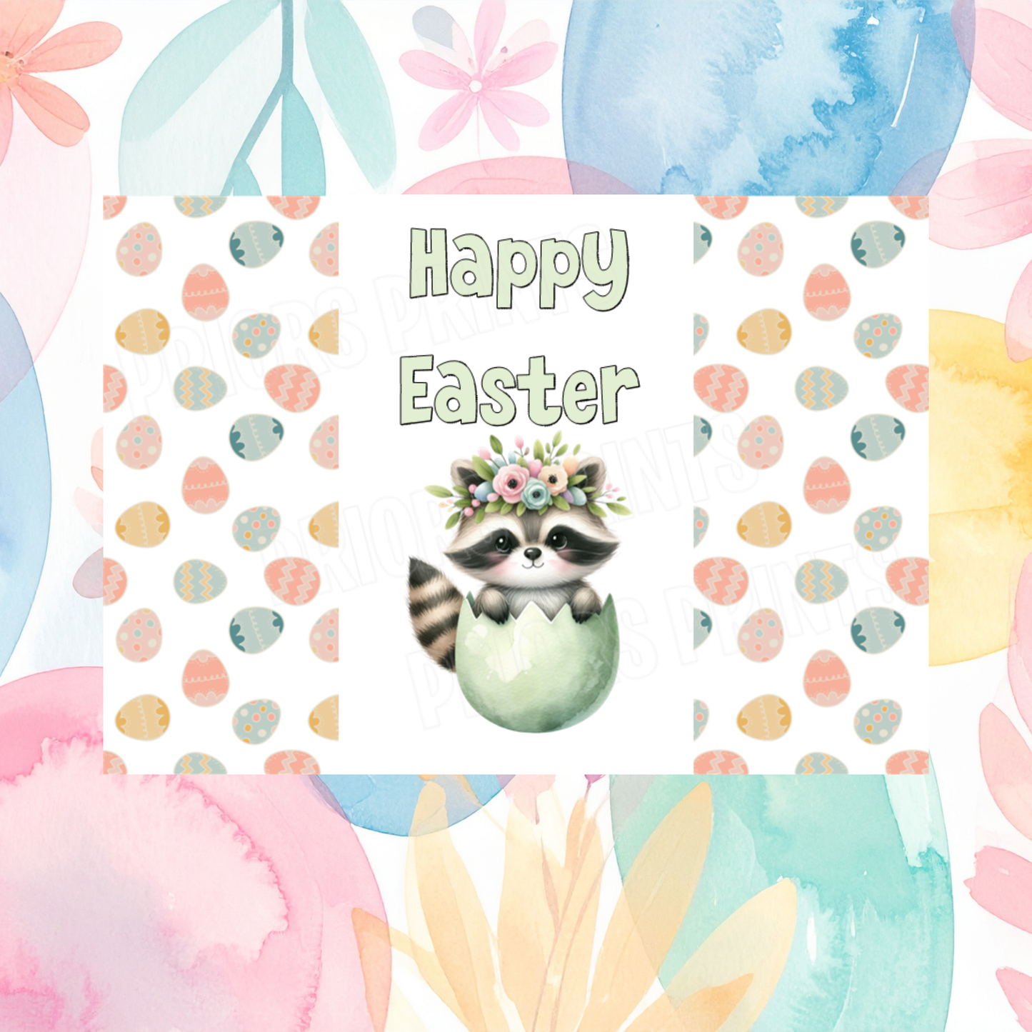Cute Animals in Easter Egg Easter Chocolate Bar Wrapper