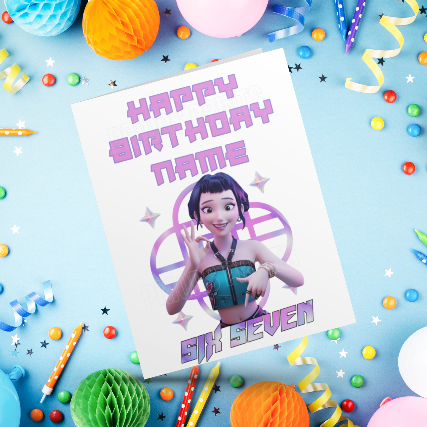 Six Seven K Pop Demon Hunters Personalised Birthday Card I 67 I 6 7 I Sixseven