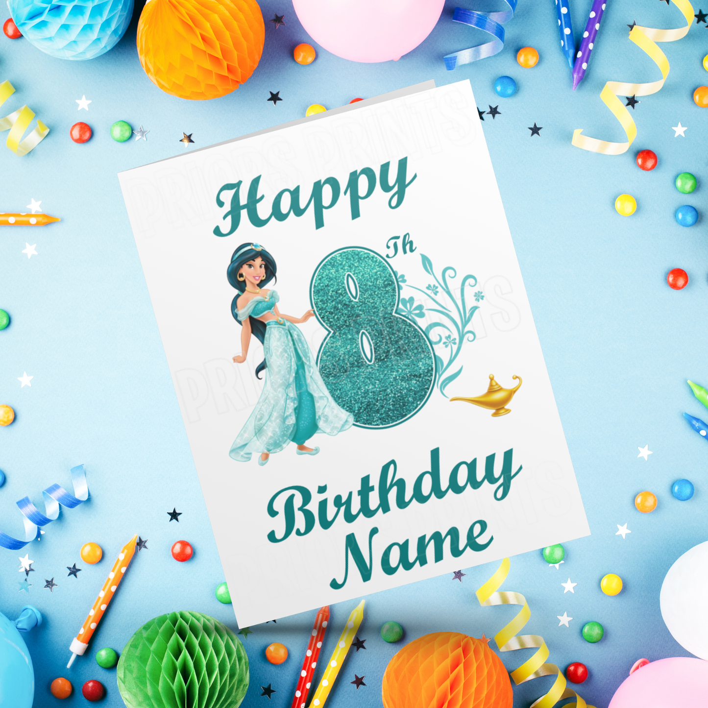 Personalised Jasmine Birthday Card with age 1-9 I Disney I Princess I Aladdin