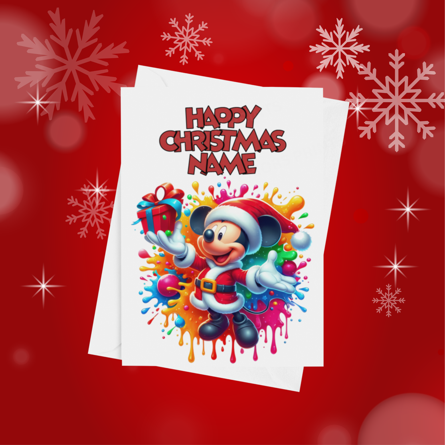 Minnie & Mickey Mouse Personalised Christmas Card