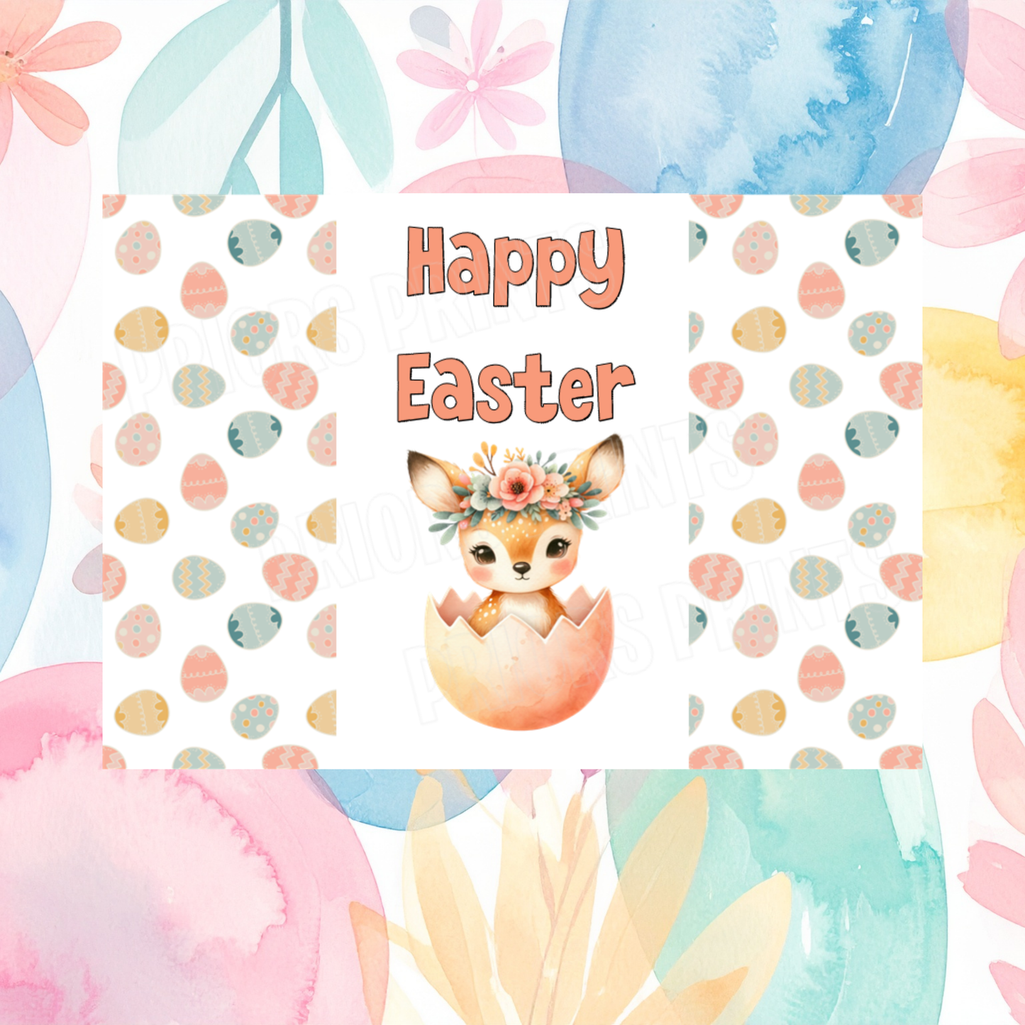 Cute Animals in Easter Egg Easter Chocolate Bar Wrapper