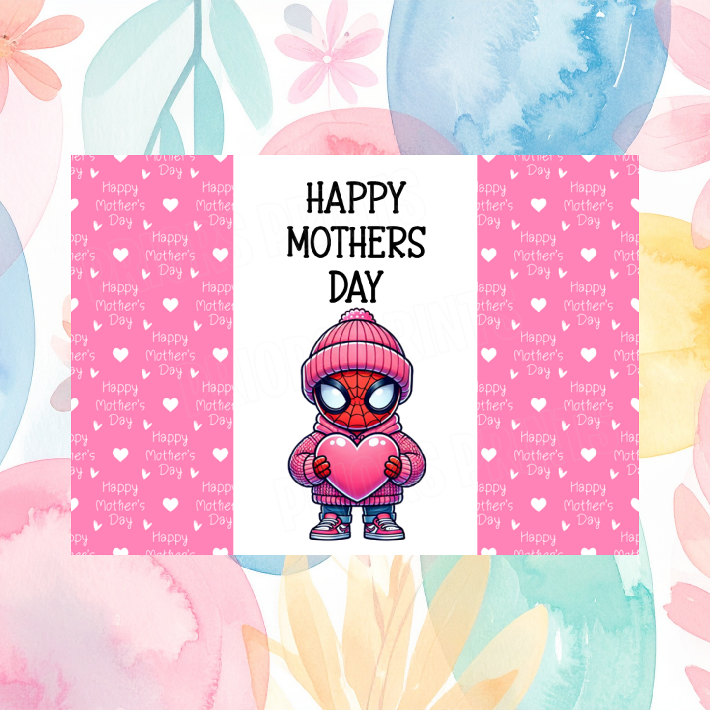 Characters with Pink Heart Happy Mothers Day Chocolate Bar Wrapper