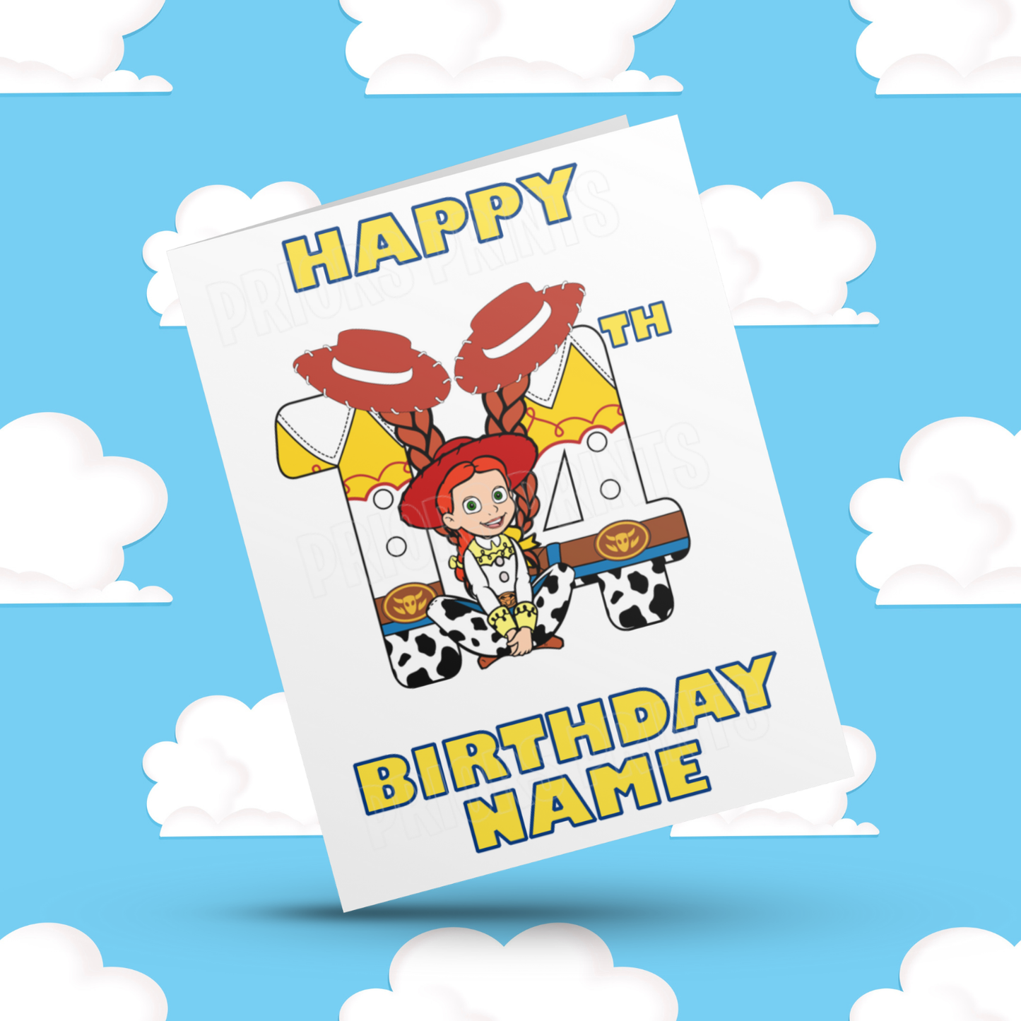 Personalised Jessie Birthday Card with Age 1-20 Years (Toy Story)