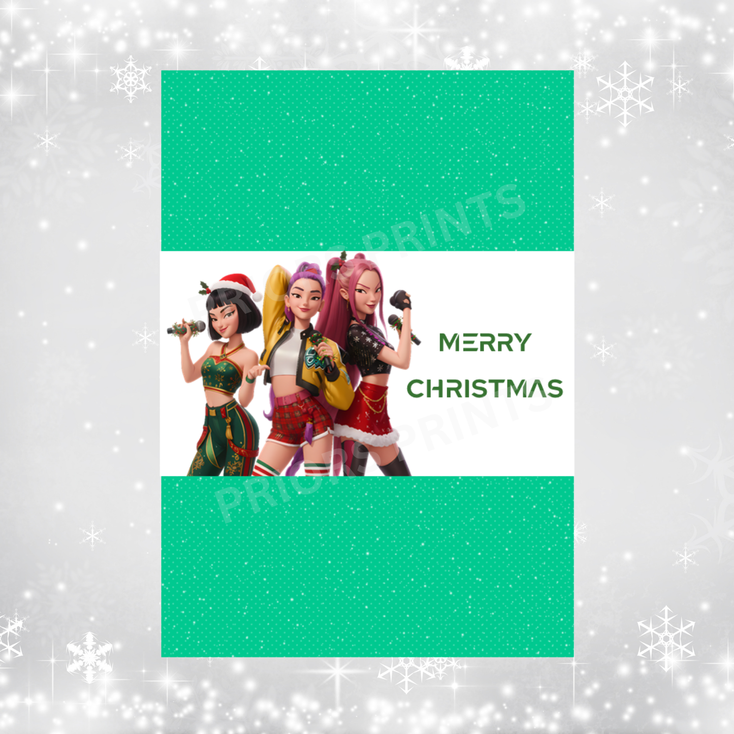 K Pop Demon Hunter Christmas Chocolate Bar Wrapper