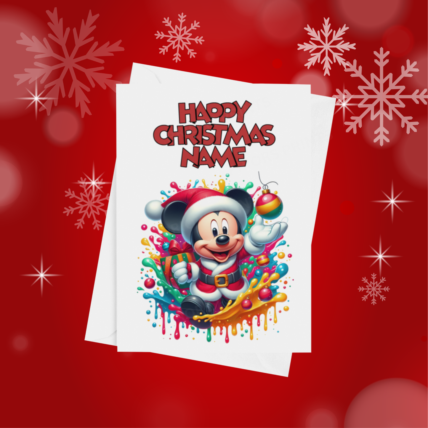 Minnie & Mickey Mouse Personalised Christmas Card