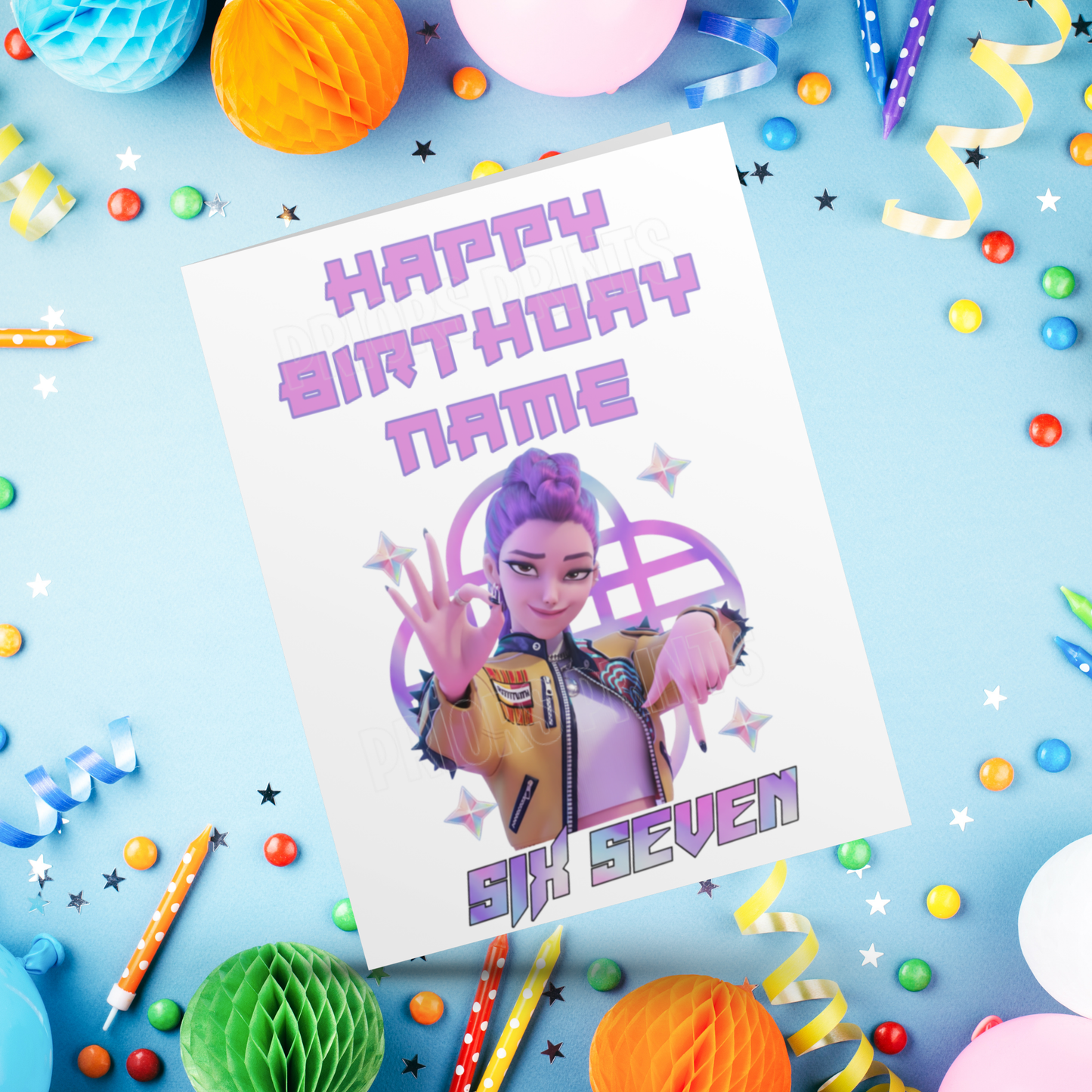 Six Seven K Pop Demon Hunters Personalised Birthday Card I 67 I 6 7 I Sixseven