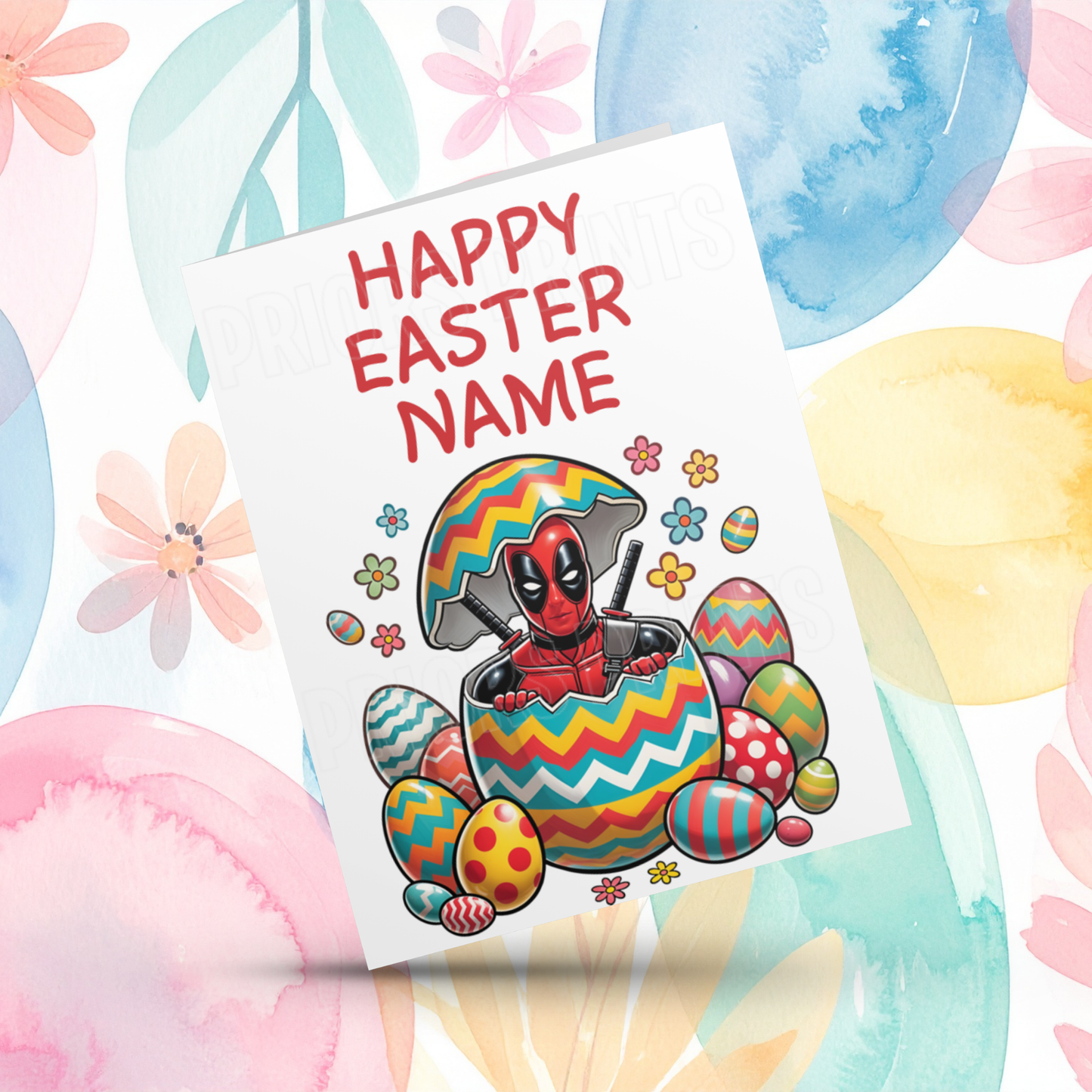 Mixed Characters in Easter Egg Personalised Easter Card- Listing 2