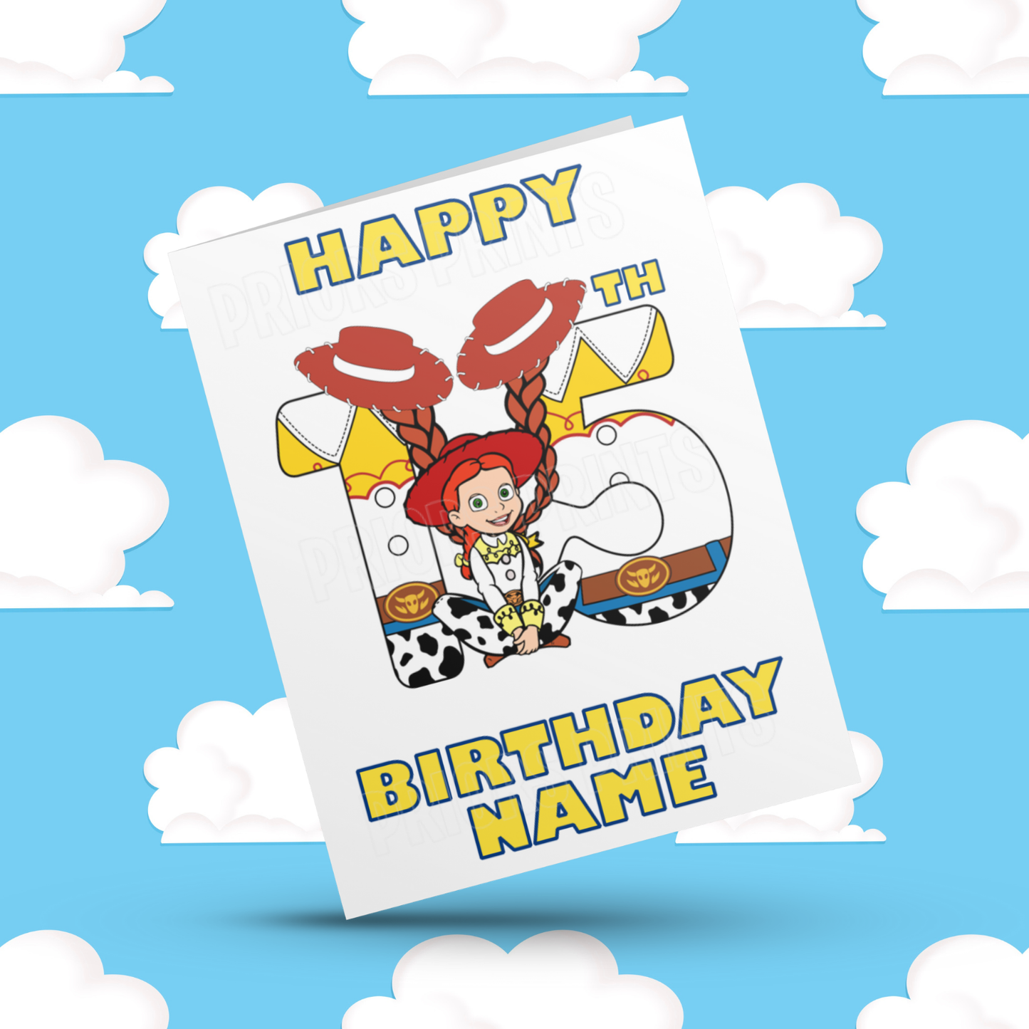 Personalised Jessie Birthday Card with Age 1-20 Years (Toy Story)