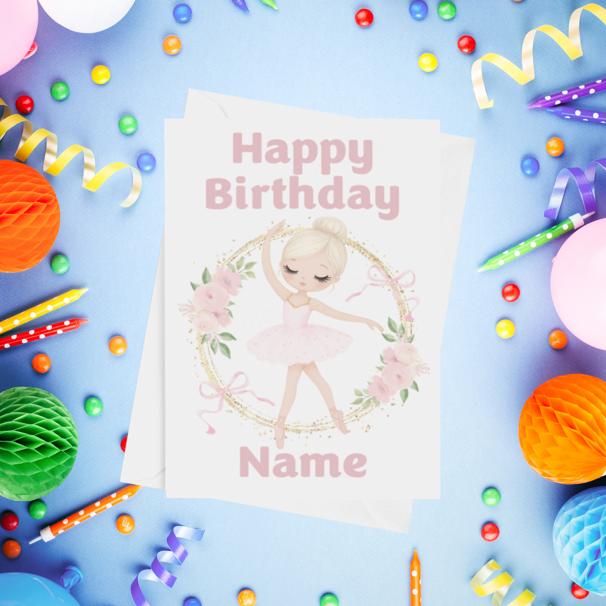 Ballerina Personalised Birthday Card