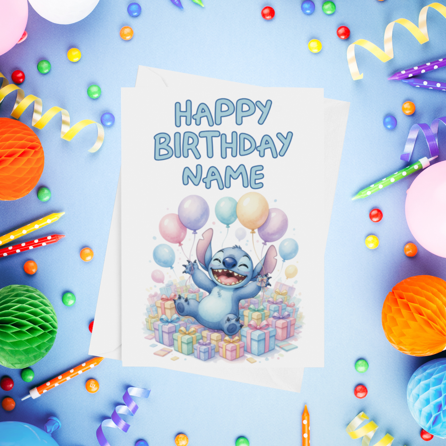 Angel, Lilo & Stitch Personalised Birthday Card