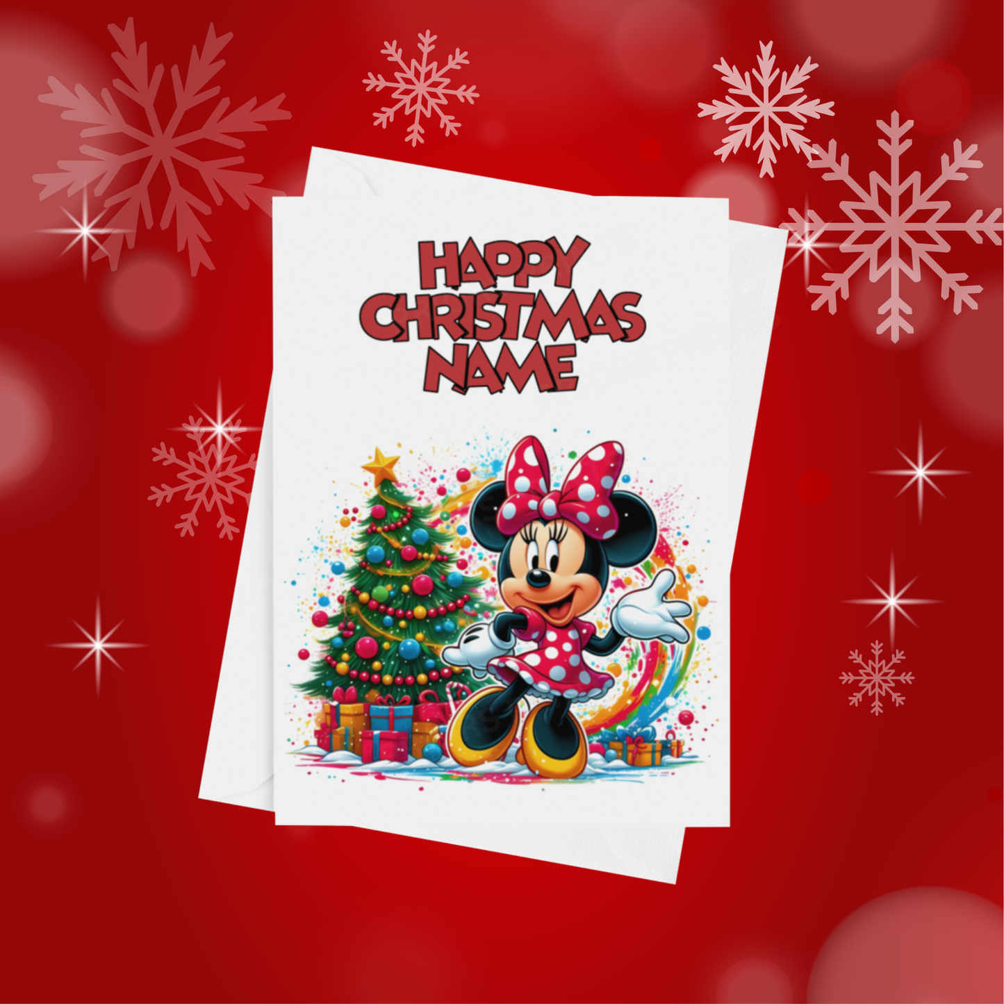 Minnie & Mickey Mouse Personalised Christmas Card