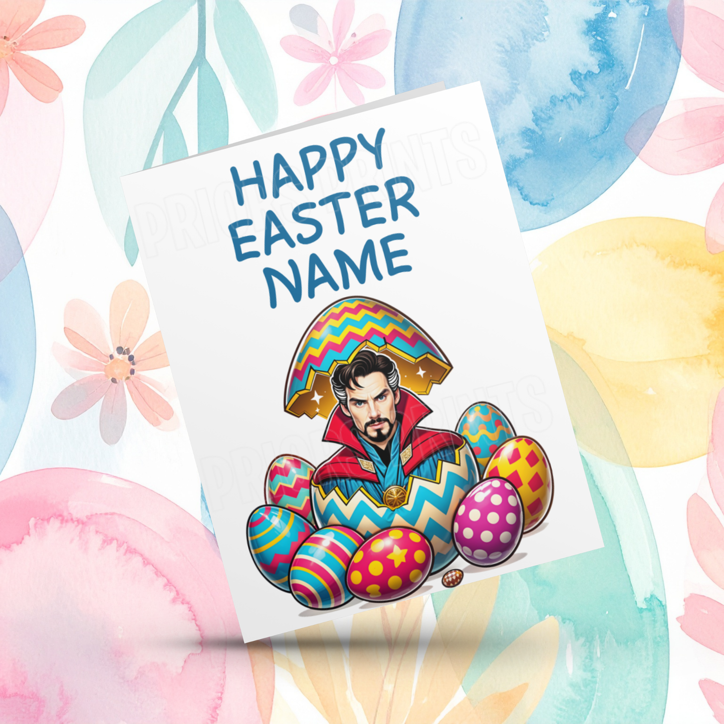 Mixed Characters in Easter Egg Personalised Easter Card- Listing 2