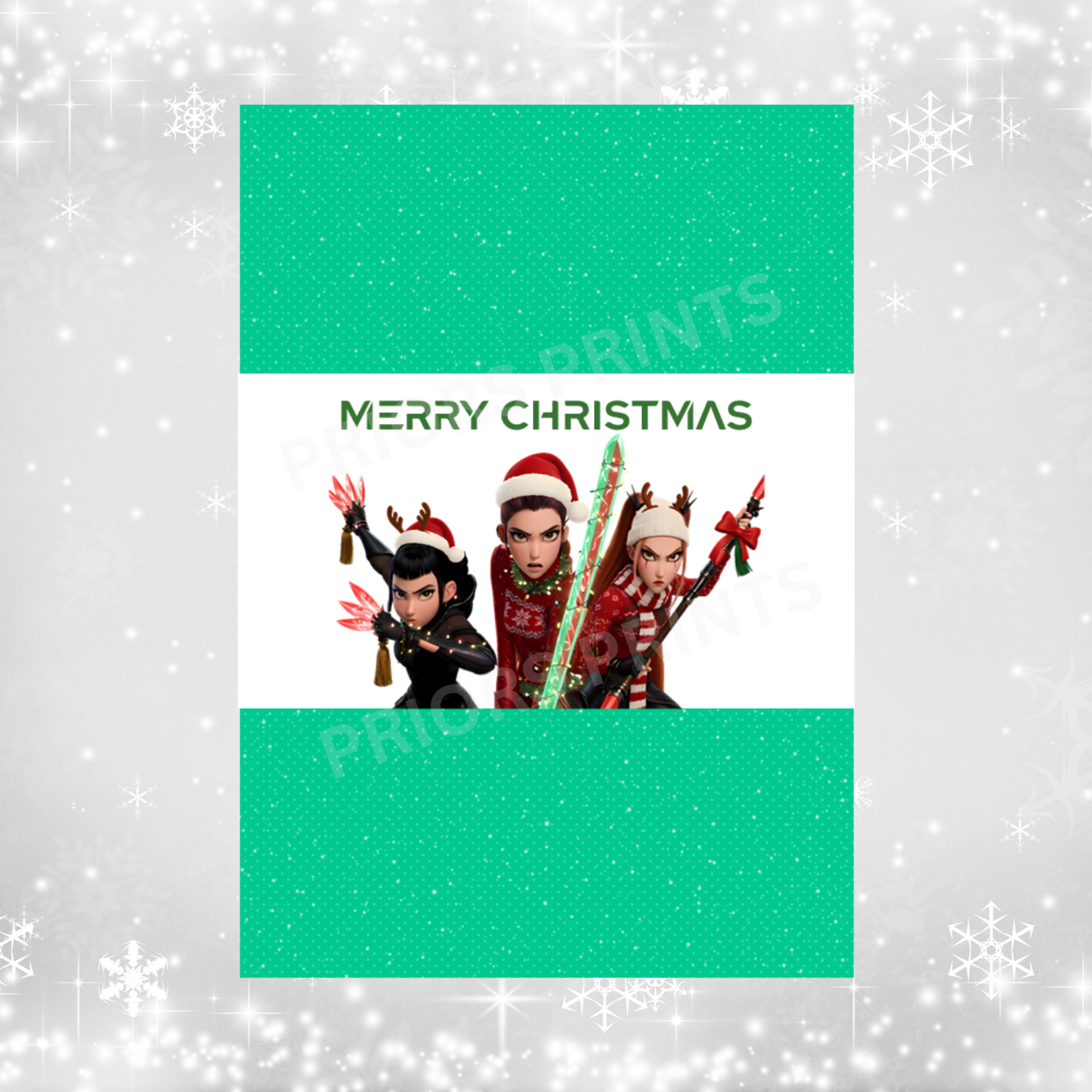 K Pop Demon Hunter Christmas Chocolate Bar Wrapper