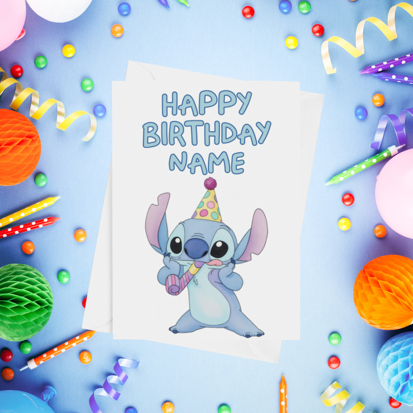 Angel, Lilo & Stitch Personalised Birthday Card