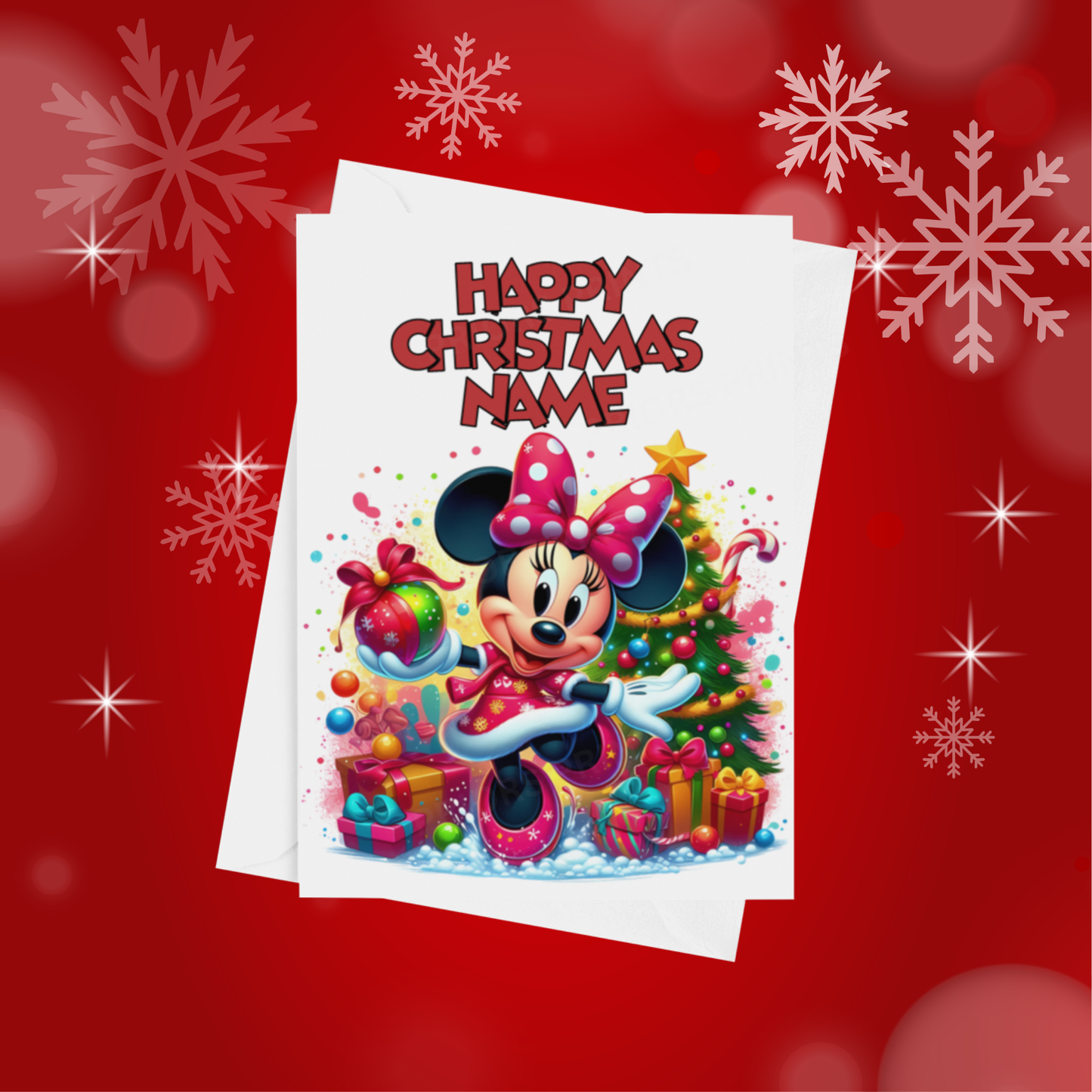 Minnie & Mickey Mouse Personalised Christmas Card