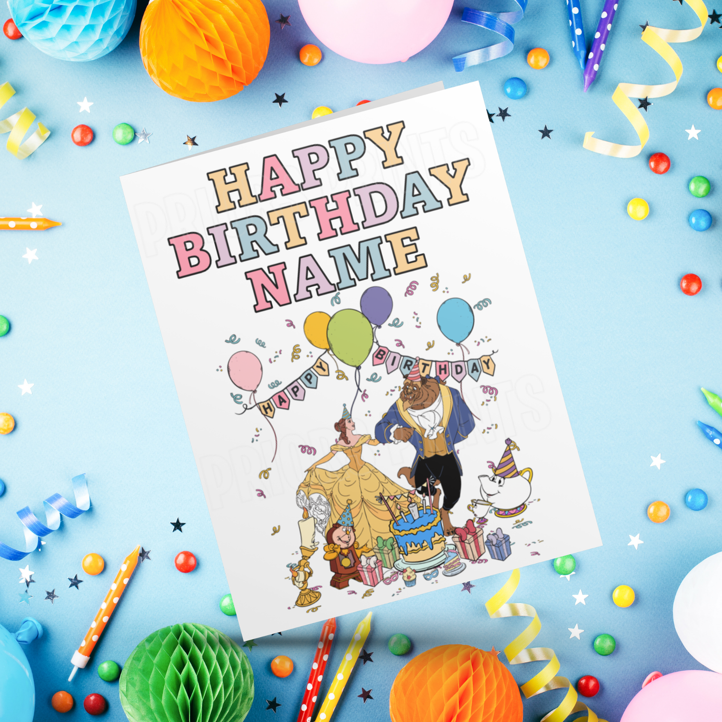 Mixed Disney Characters Personalised Birthday Card I Aladdin I Beauty & The Beast I Cars I Stitch I Princess I Mickey I Inside Out I Spidey