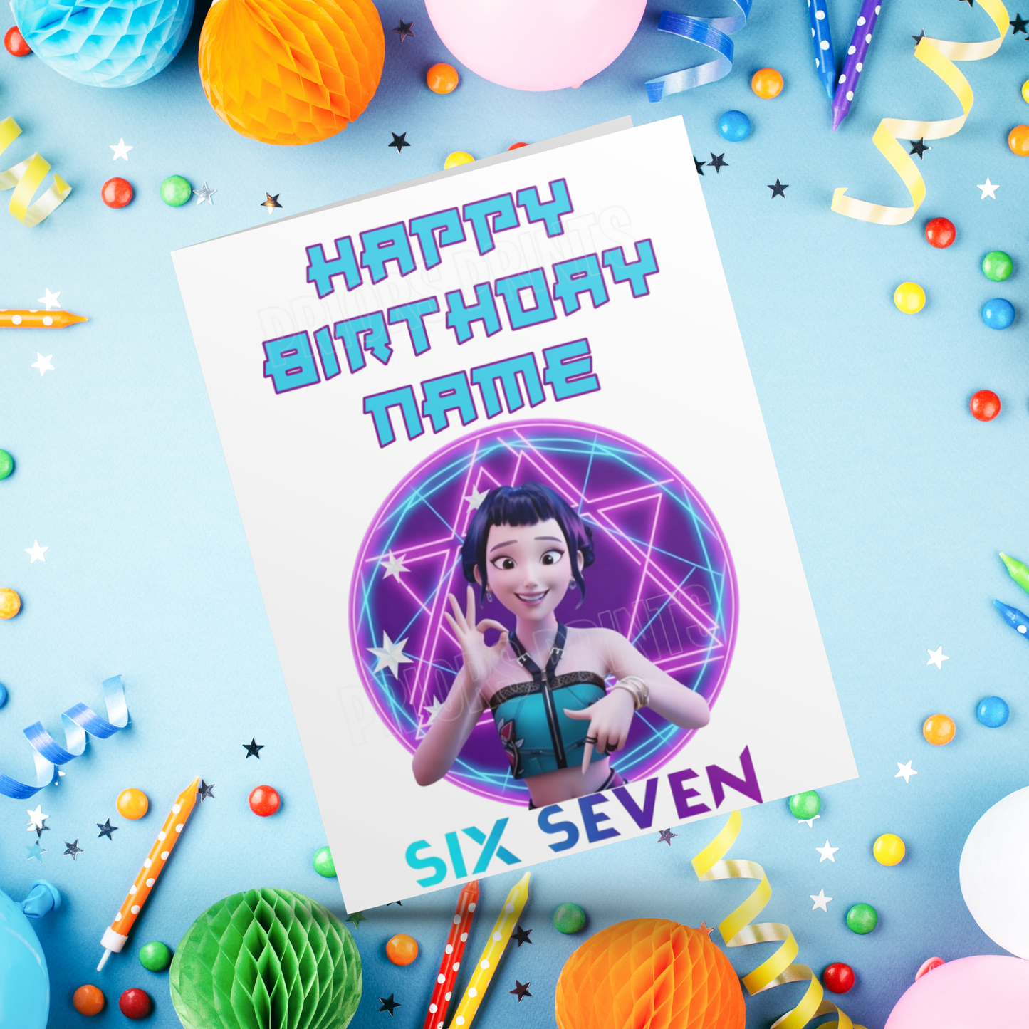 Six Seven K Pop Demon Hunters Personalised Birthday Card I 67 I 6 7 I Sixseven