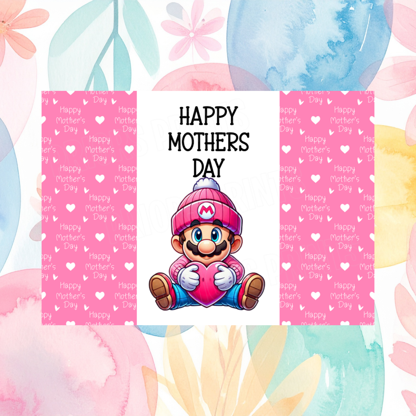 Characters with Pink Heart Happy Mothers Day Chocolate Bar Wrapper