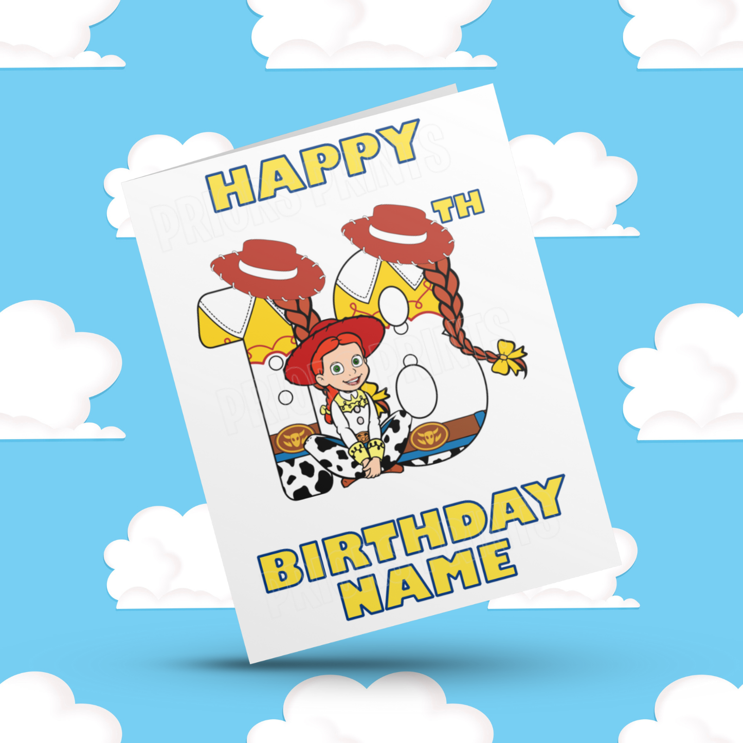 Personalised Jessie Birthday Card with Age 1-20 Years (Toy Story)