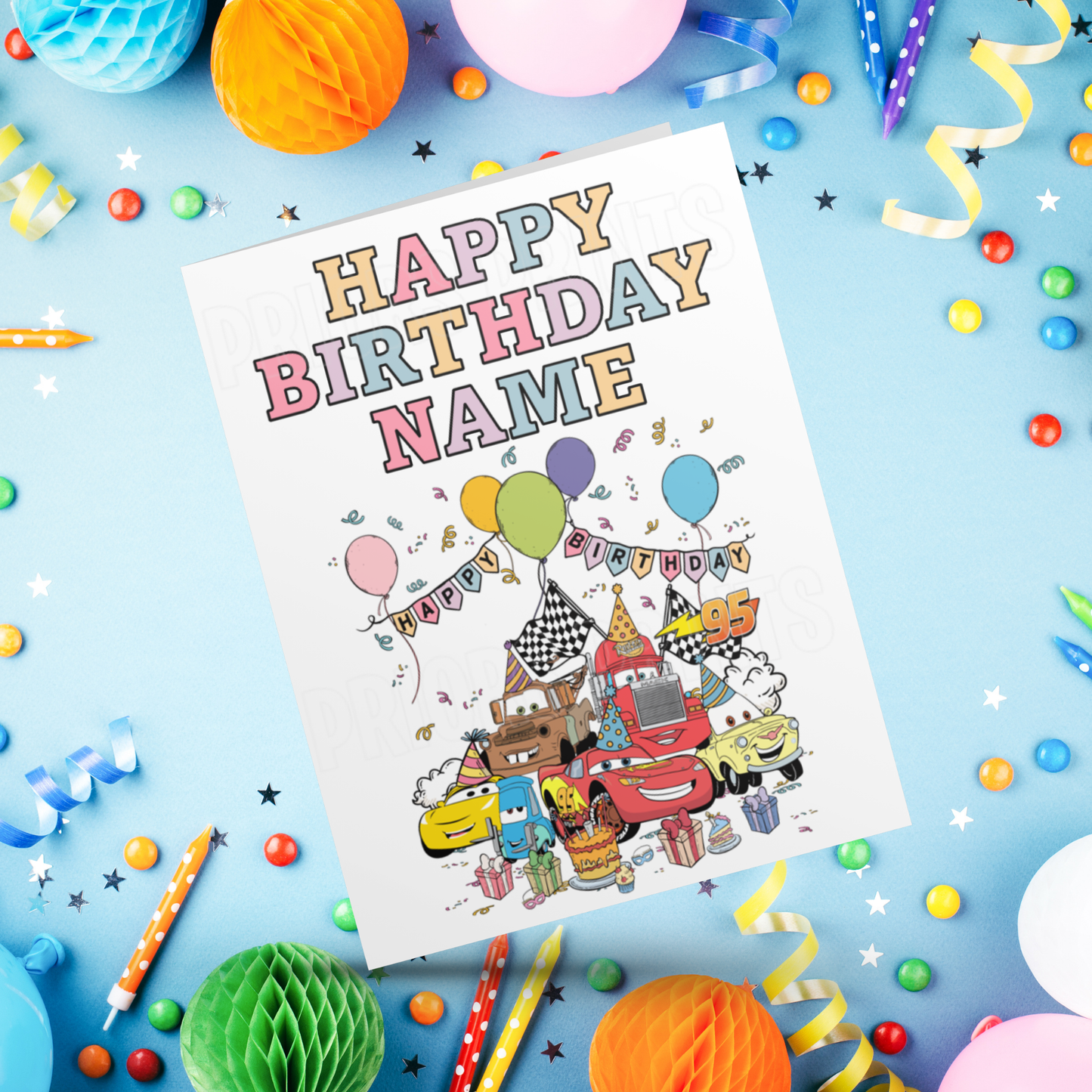 Mixed Disney Characters Personalised Birthday Card I Aladdin I Beauty & The Beast I Cars I Stitch I Princess I Mickey I Inside Out I Spidey