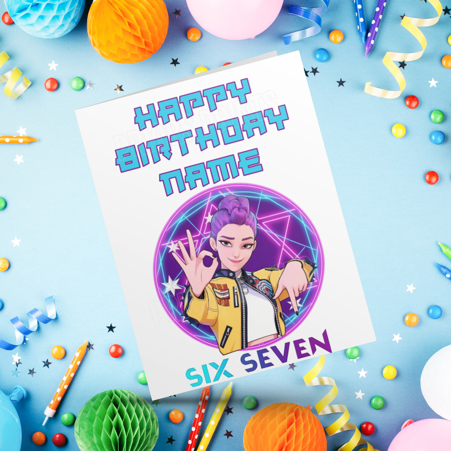 Six Seven K Pop Demon Hunters Personalised Birthday Card I 67 I 6 7 I Sixseven