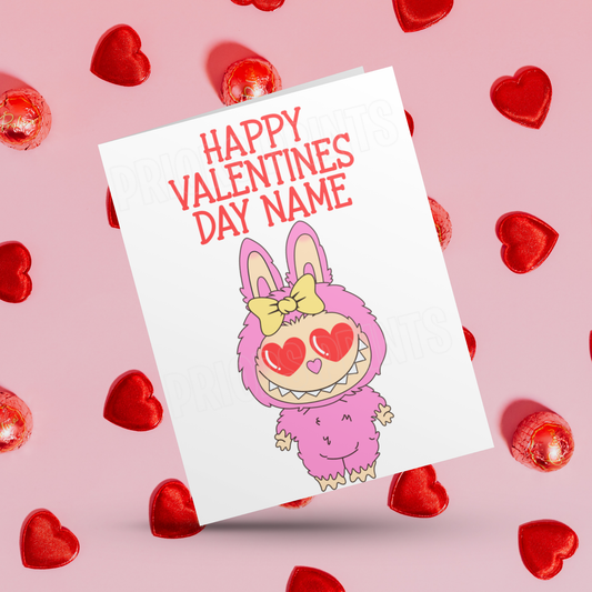 Personalised Labubu Valentines Day Card