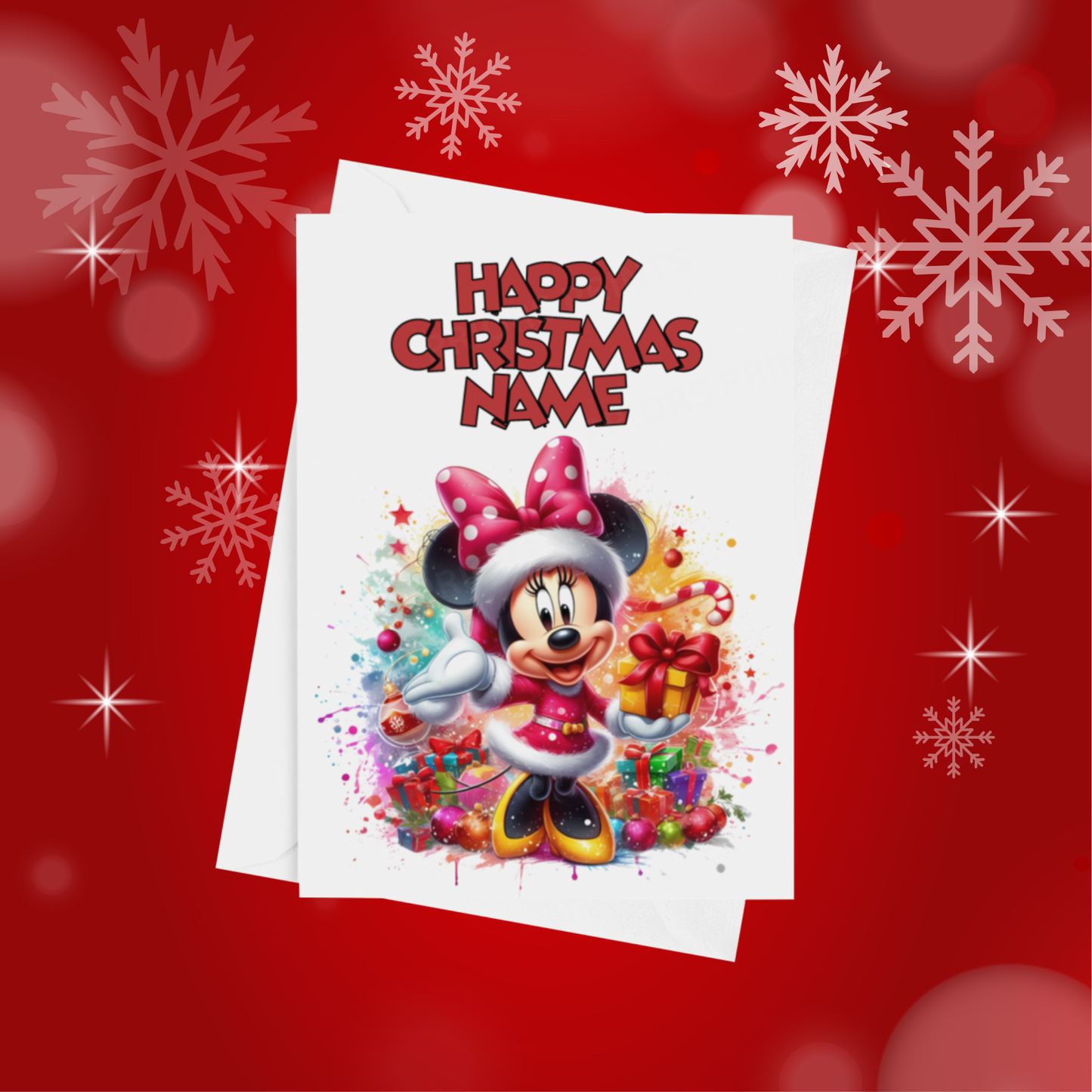 Minnie & Mickey Mouse Personalised Christmas Card