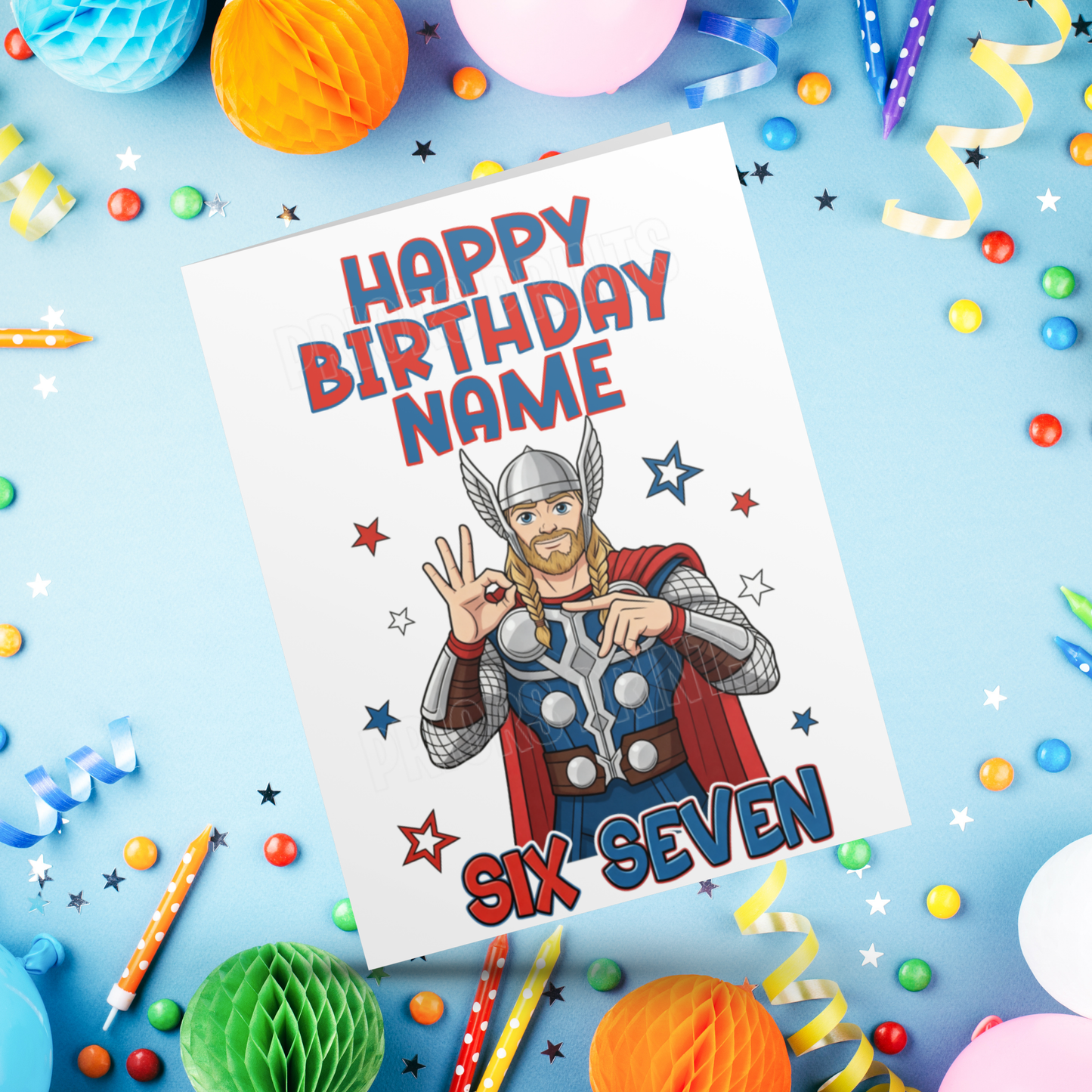 Six Seven Superhero Personalised Birthday Card I 67 I 6 7 I Sixseven I Marvel