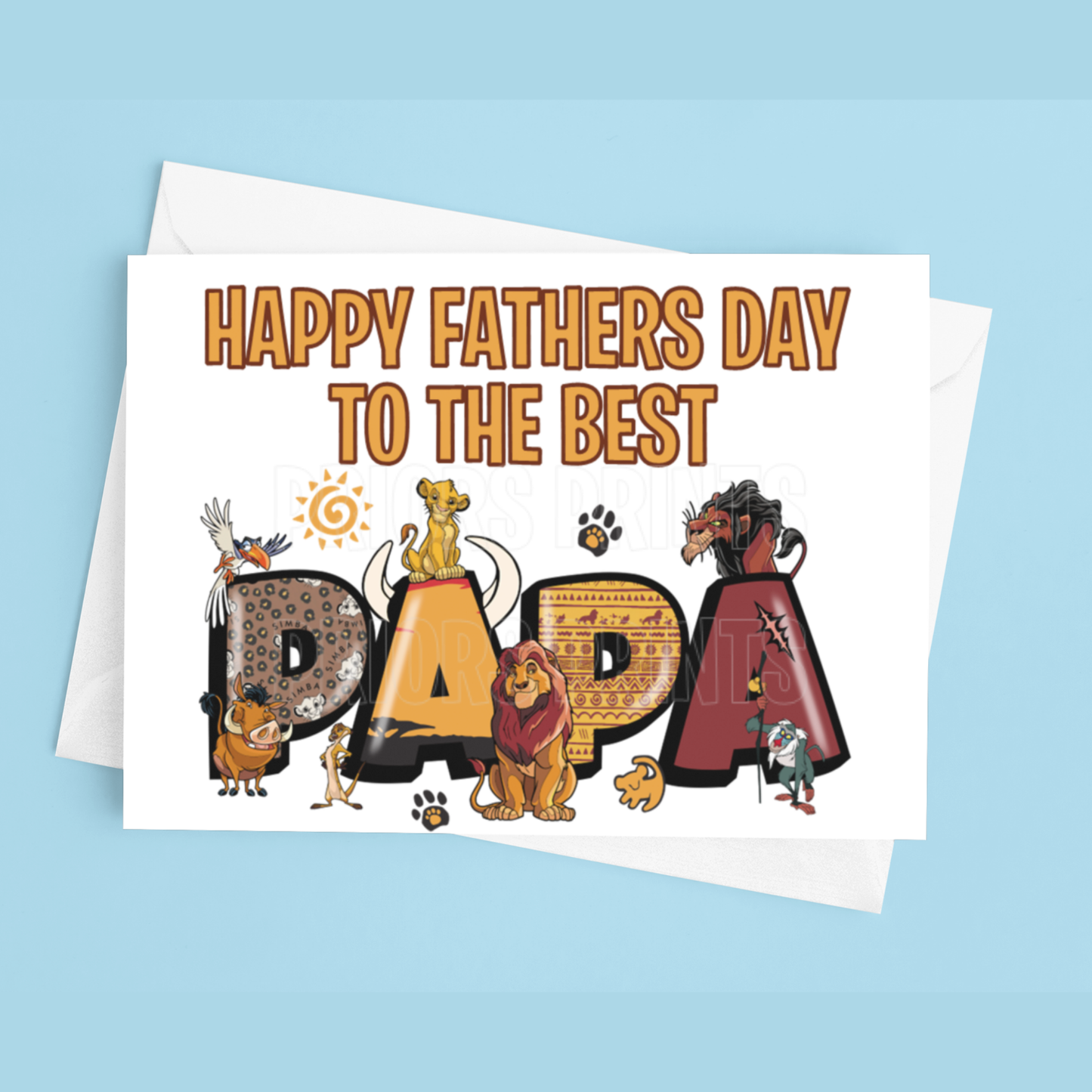 Fathers Day Card Mixed Character- To the best Dad or Papa