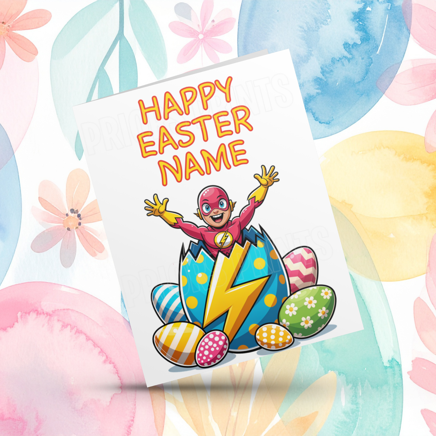 Mixed Characters in Easter Egg Personalised Easter Card- Listing 2