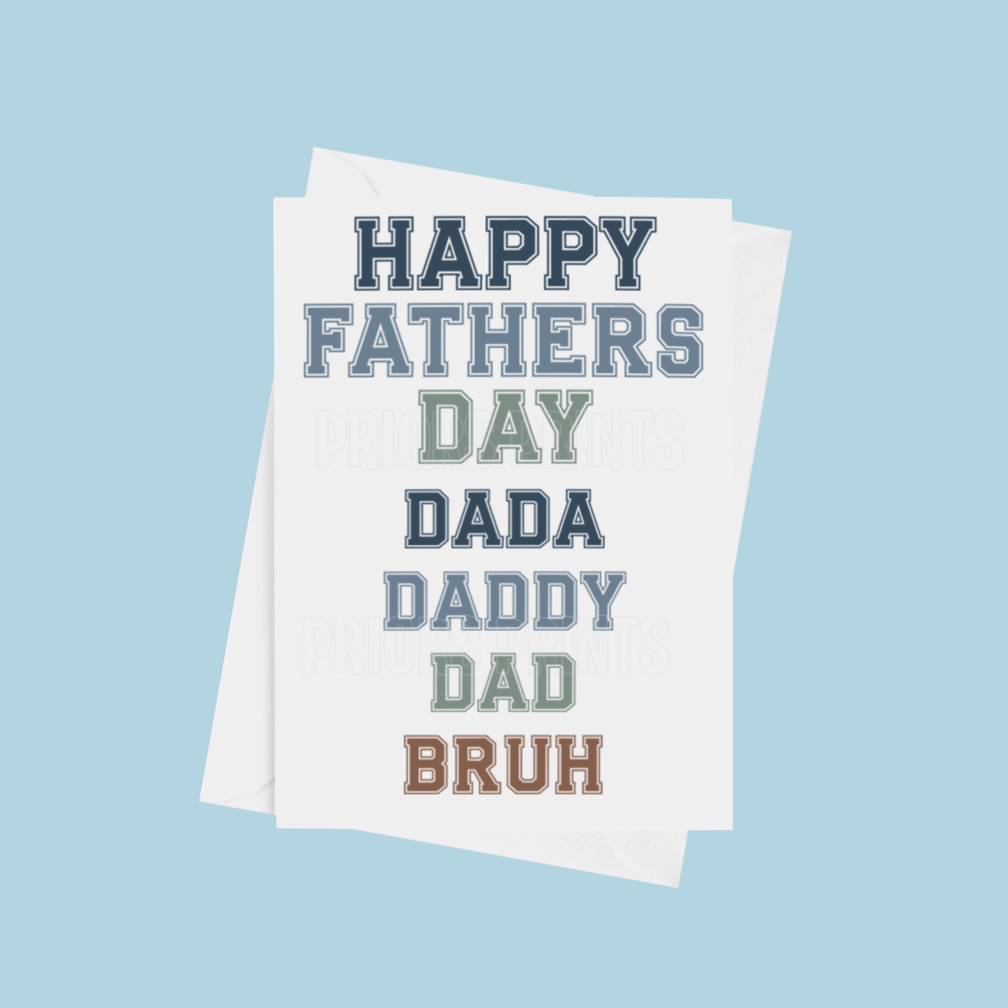 Fathers Day Card Dada-Daddy-Dad-Bruh