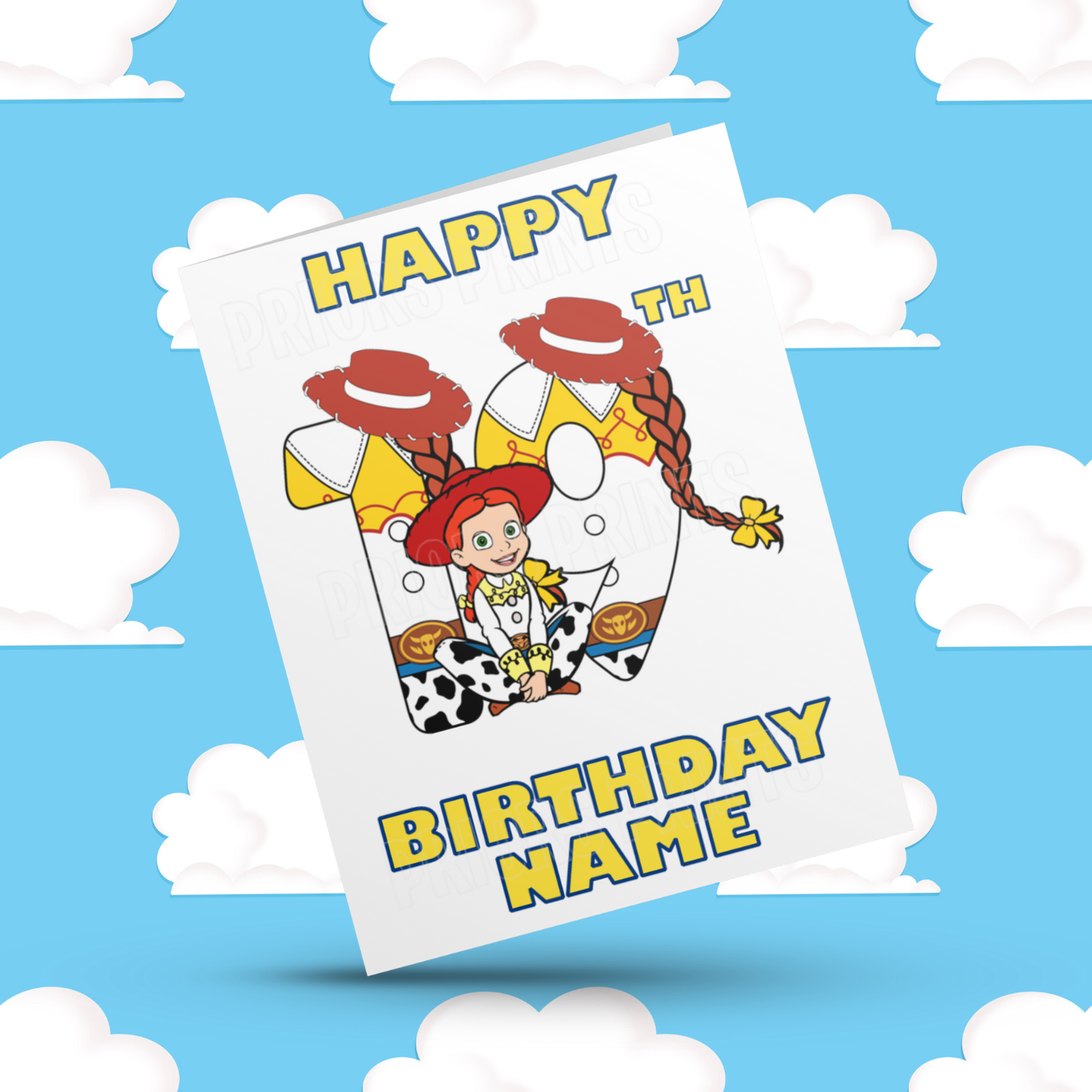 Personalised Jessie Birthday Card with Age 1-20 Years (Toy Story)
