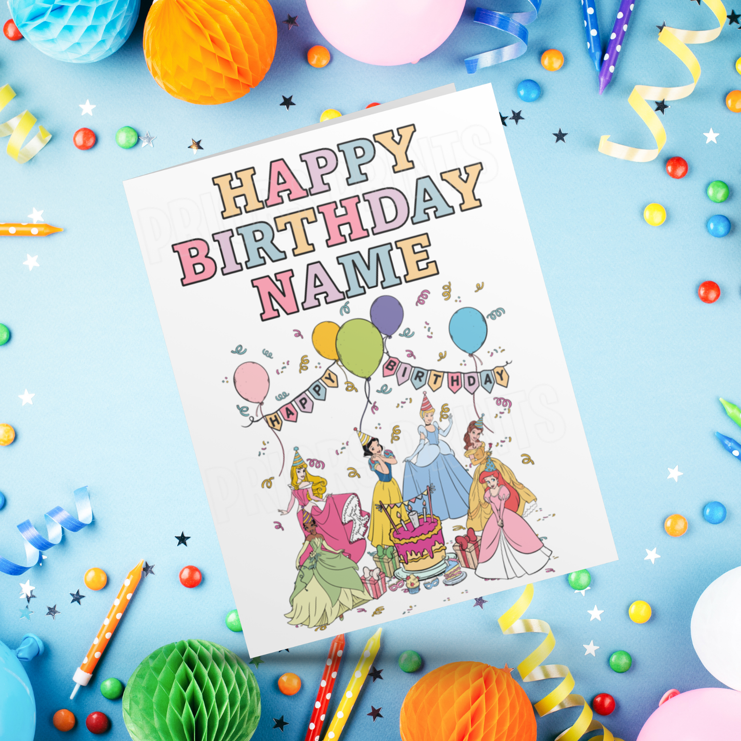 Mixed Disney Characters Personalised Birthday Card I Aladdin I Beauty & The Beast I Cars I Stitch I Princess I Mickey I Inside Out I Spidey