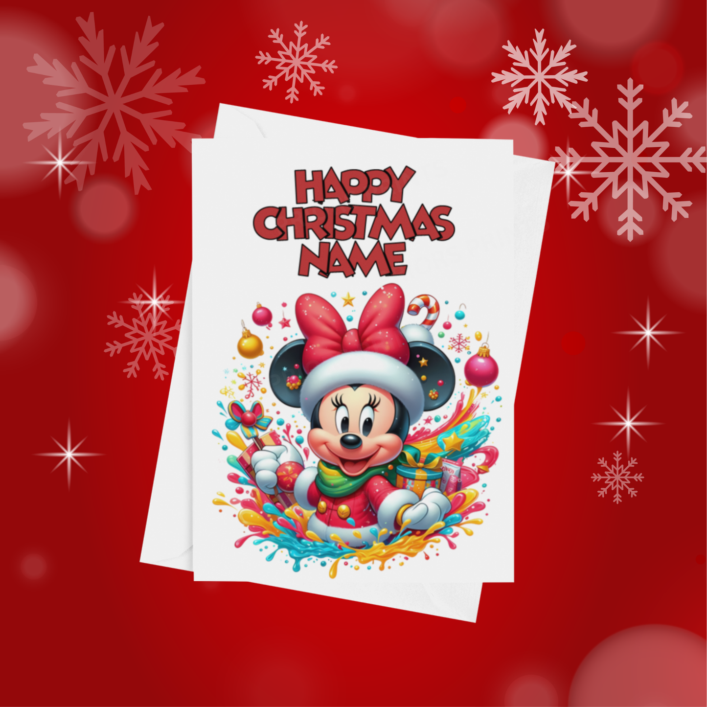 Minnie & Mickey Mouse Personalised Christmas Card