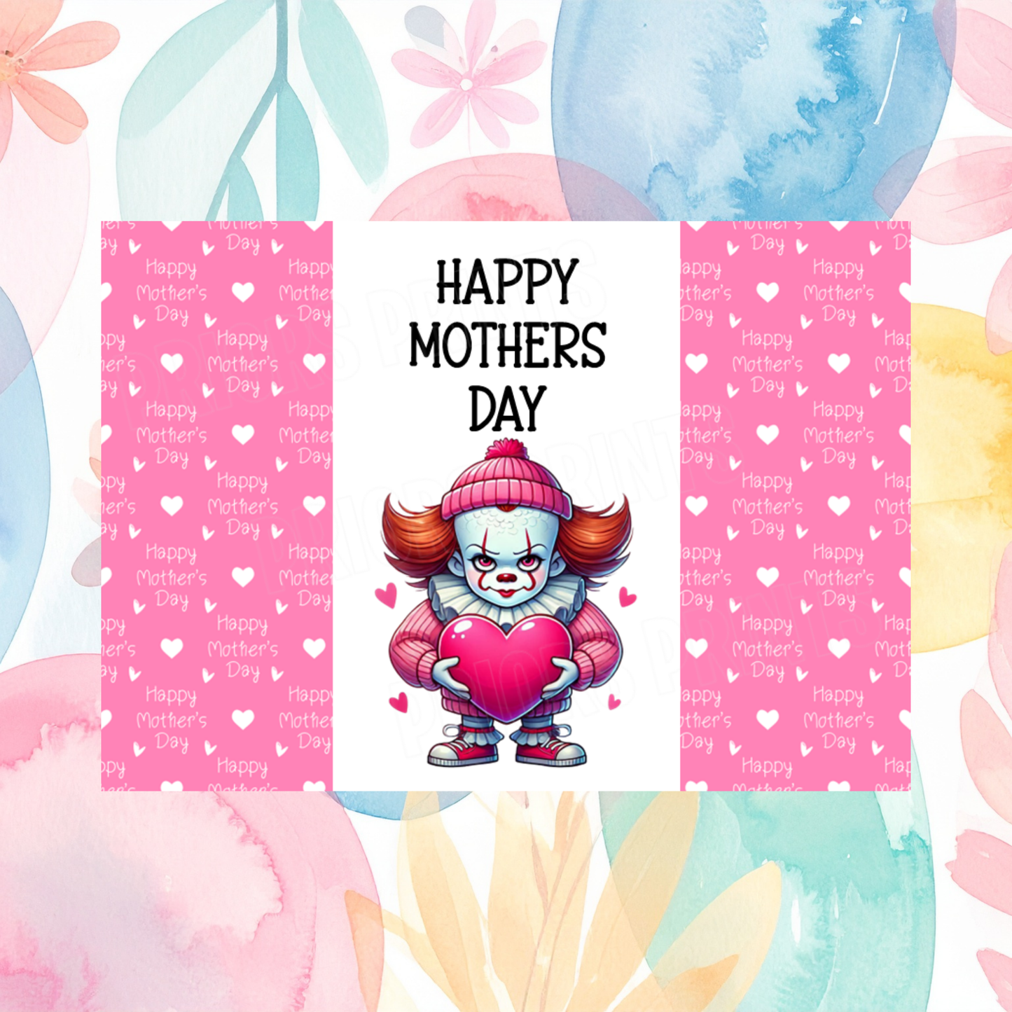 Characters with Pink Heart Happy Mothers Day Chocolate Bar Wrapper