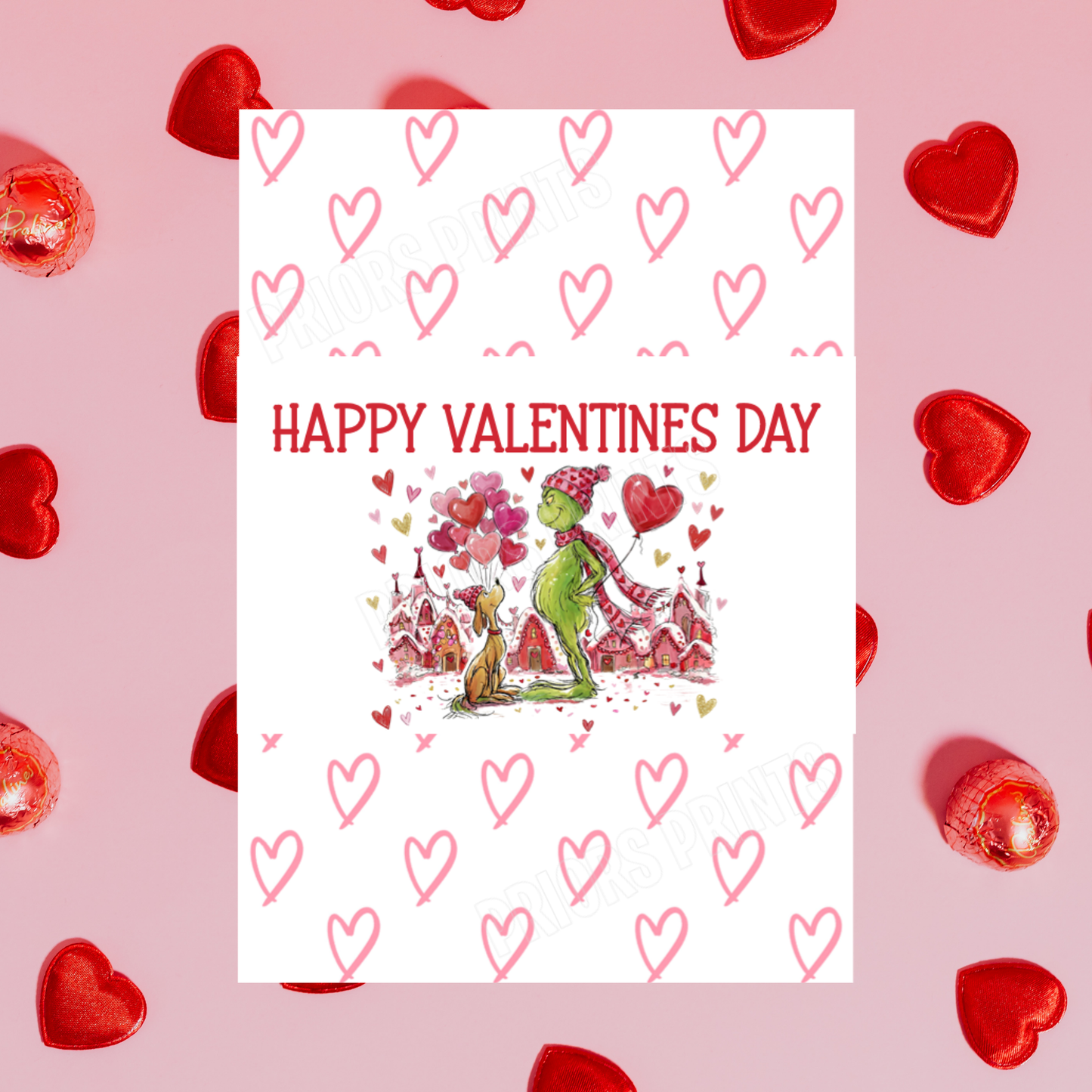 Grinch Valentines Day Chocolate Bar Wrappers I The Grinch I Cindy Lou
