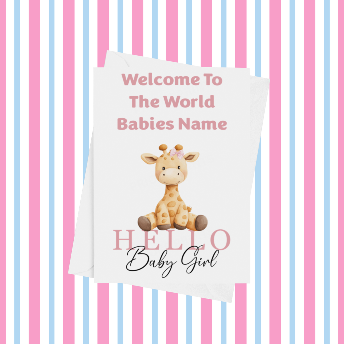 Welcome To The World Personalised Card for New Baby