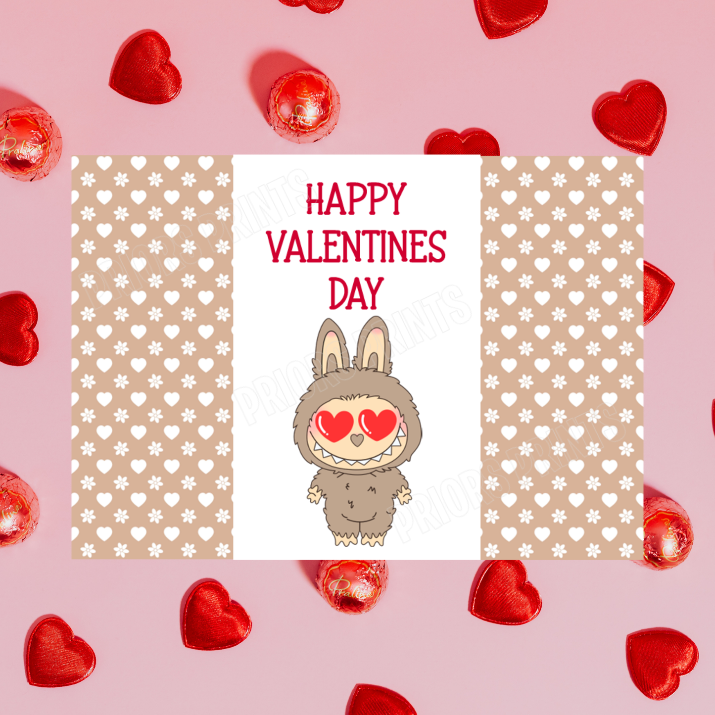 Labubu Valentines Day Chocolate Bar Wrappers