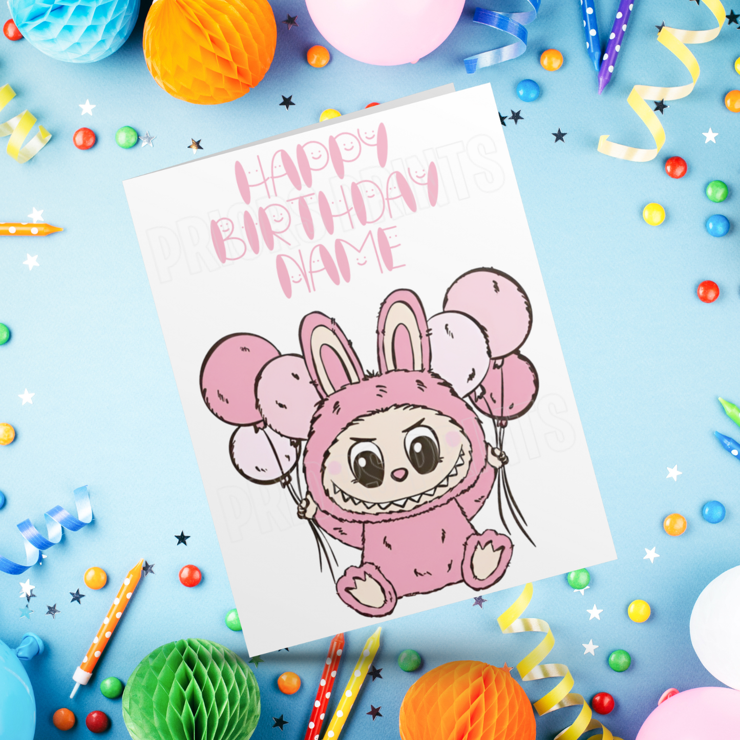 Personalised Labubu Birthday Card