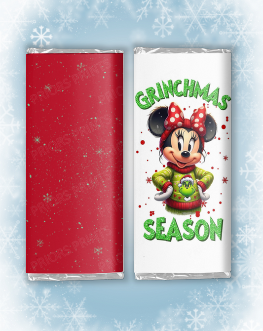 Minnie Mouse Christmas Chocolate Bar Wrappers