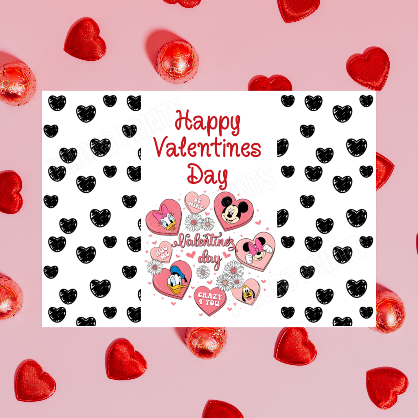 Mickey Mouse & Friends Valentines Day Chocolate Bar Wrappers I Minnie Mouse I Donald Duck I Daisy Duck I Pluto I Goofy I Disney