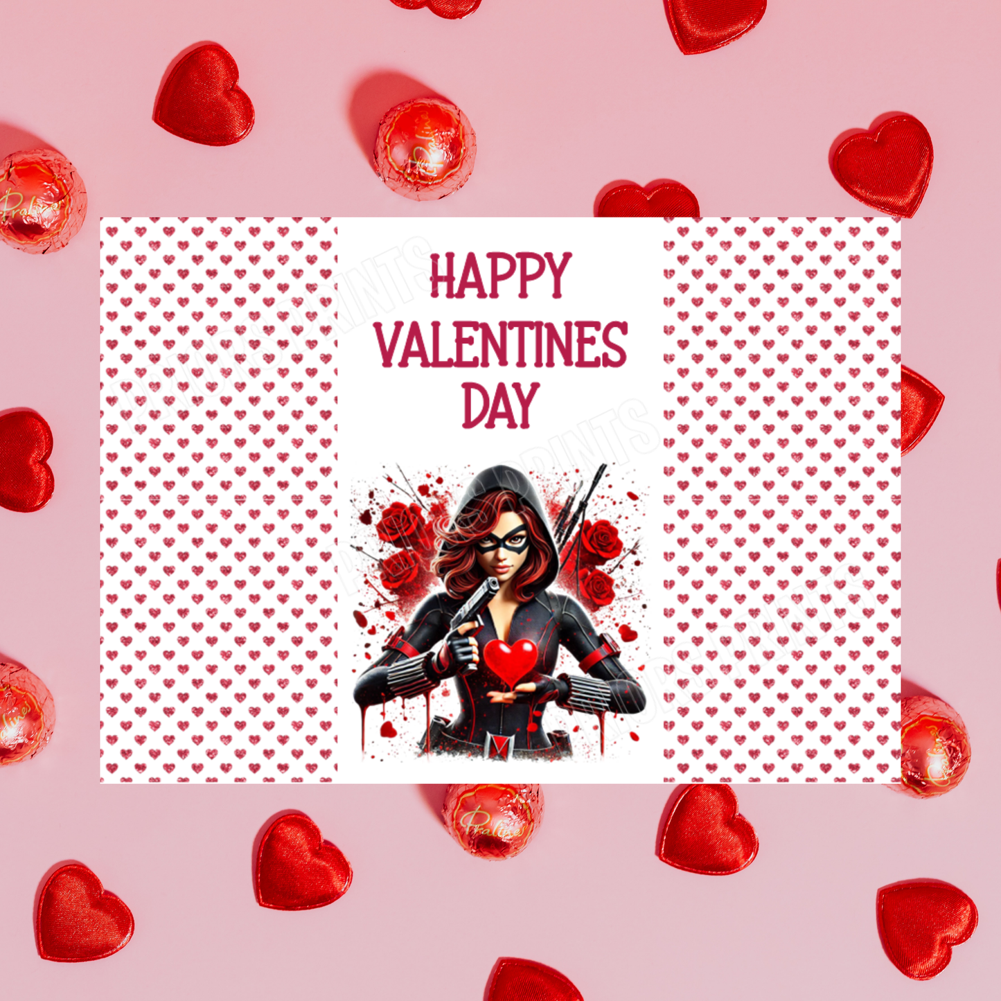 Superhero Valentines Day Chocolate Bar Wrappers Batman I Black Panther I Superman I Captain America I Hulk I Iron Man I Spiderman  Wolverine