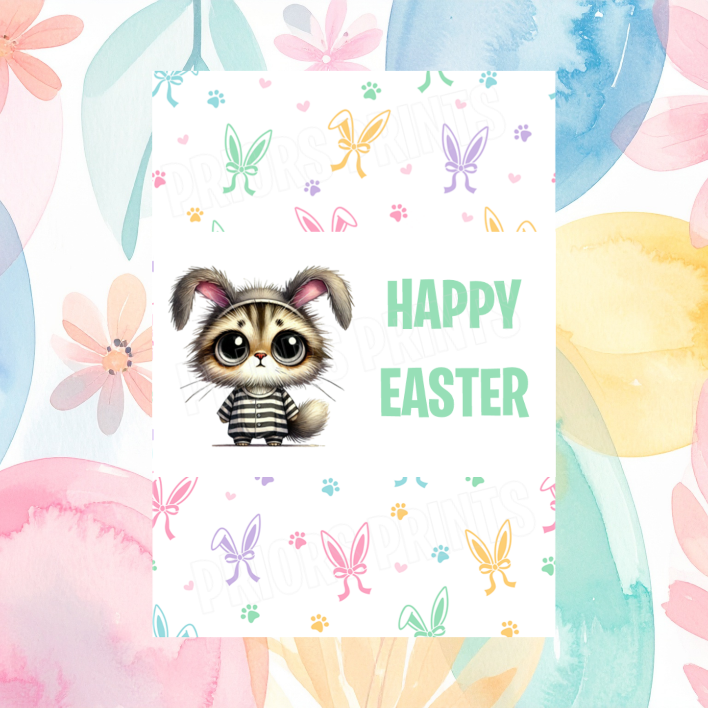 Cute Cat Easter Chocolate Bar Wrapper