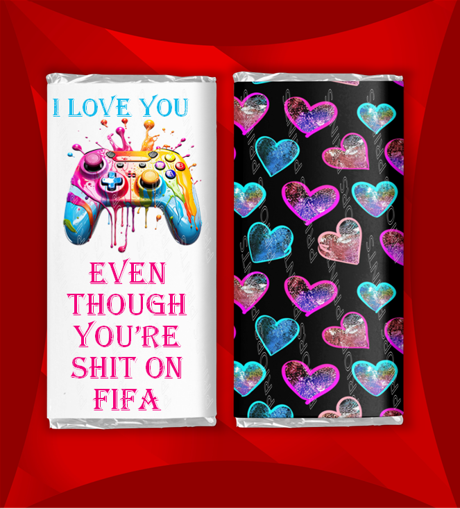 Offensive Gamer Valentines Chocolate Bar Wrappers