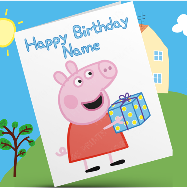 Peppa Pig Personalised Birthday Card