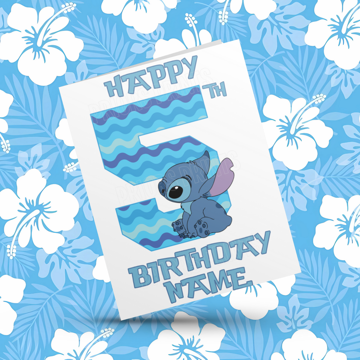 Personalised Stitch Birthday Card with Age 1-20 Years