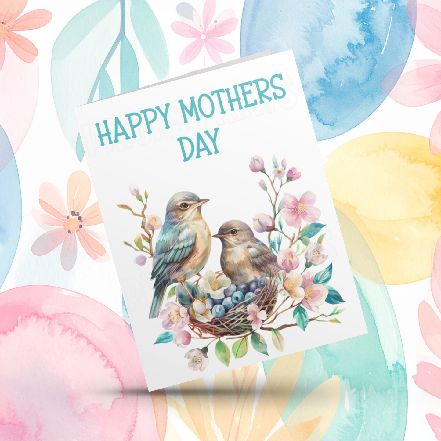 Cute Animals with Babies Happy Mothers Day Card
