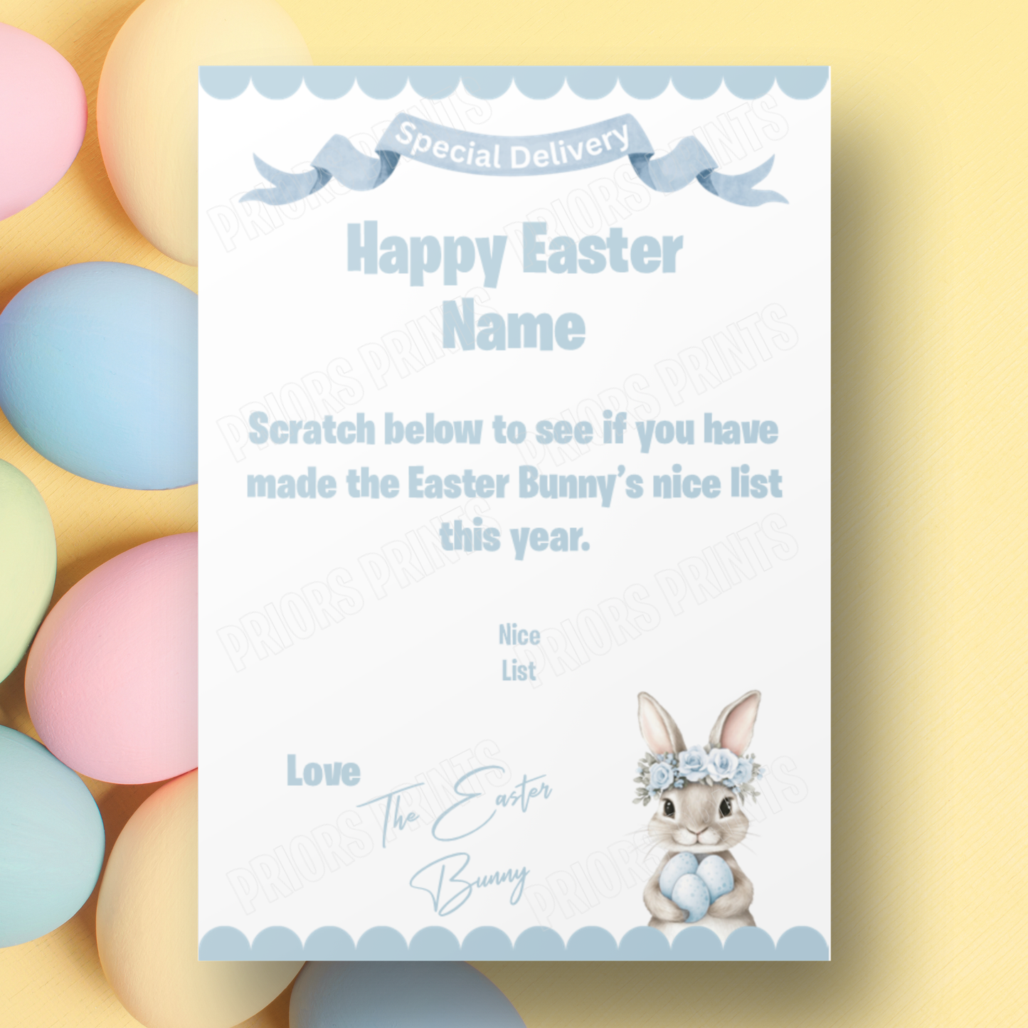 A5 Easter Bunny Scratch Card