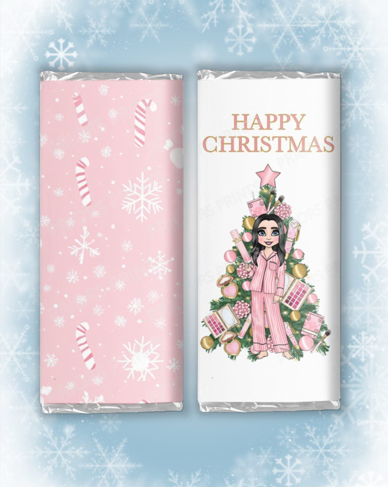 Christmas Dolly Personalised Make up Chocolate Bar Wrappers