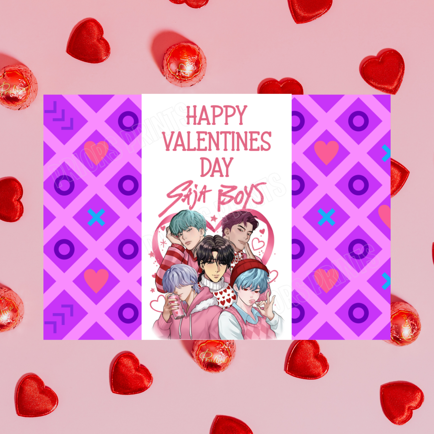 K-Pop demon Hunters Valentines Chocolate Bar Wrappers I Saja Boys I Jinu I Abs I Abby I Mystery I Romance I Baby i Huntrix